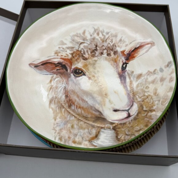 Pier 1 Imports spring farm animal salad plates 8.5" Easter luncheon plates sandw - Picture 4 of 12